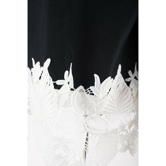 Derek Lam 10 Crosby Women's Lea Lace Crochet Trim Top Sleeveless Shirt Black NWT - Picture 2 of 6